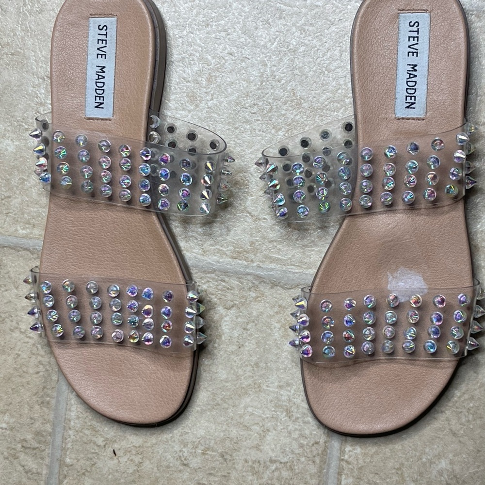 Steve Madden Iridescent Studded Slide Sandals